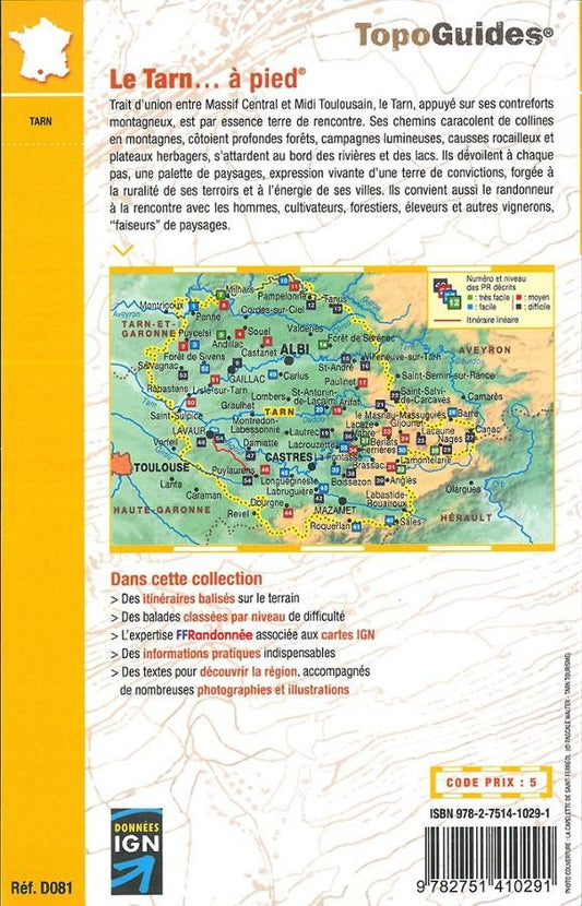 Le Tarn en 54 circuits de randonnées | Topoguide FFRP