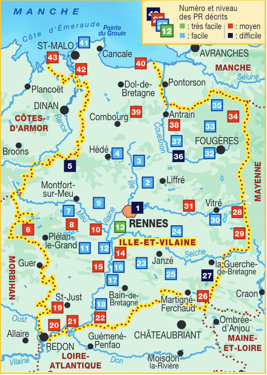 L'Ile-et-Vilaine en 43 balades à pied | Topoguide FFRP