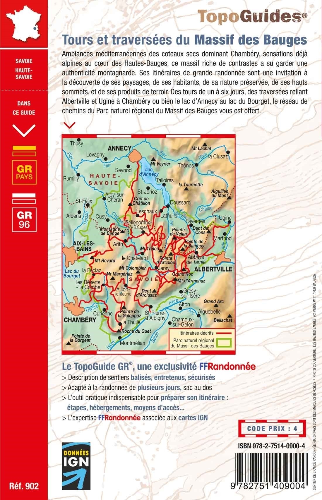 GR96 - tours et traversees du Massif des Bauges | Topoguide