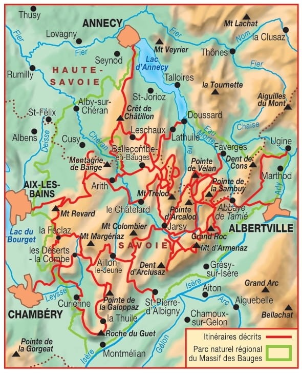 GR96 - tours et traversees du Massif des Bauges | Topoguide