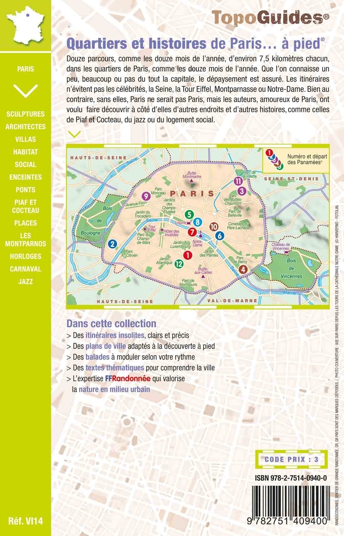 Quartiers et histoires de Paris à pied | Topoguide FFRP