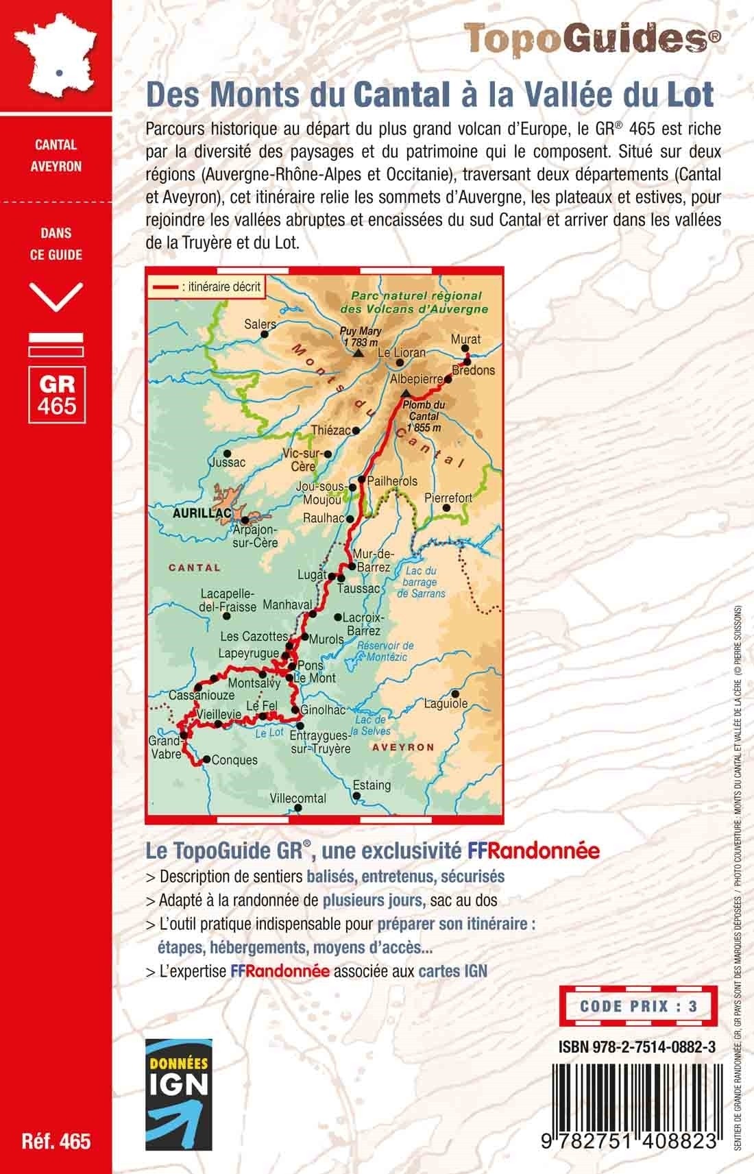 GR465- Monts du Cantal à la Vallée du Lot | Topoguide FFRP