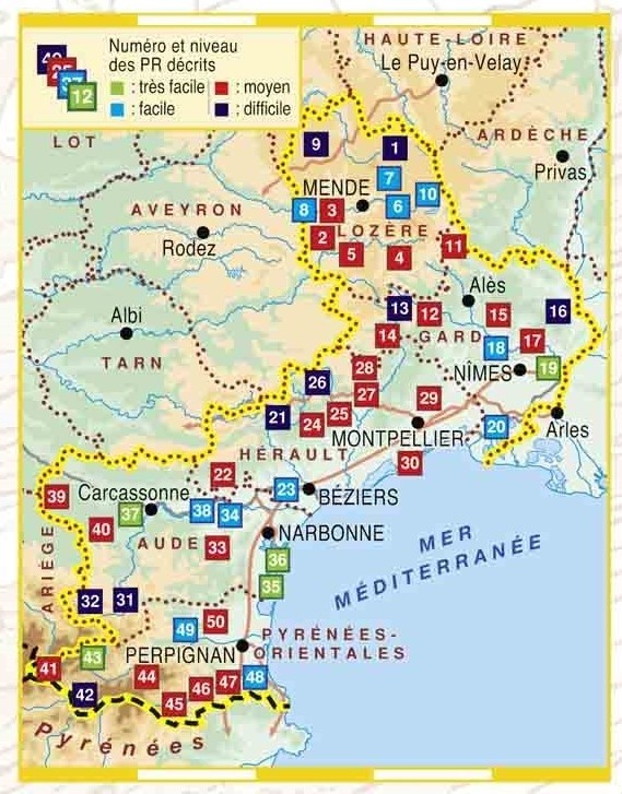 50 randonnées dans le Languedoc Roussillon | Topoguide FFRP