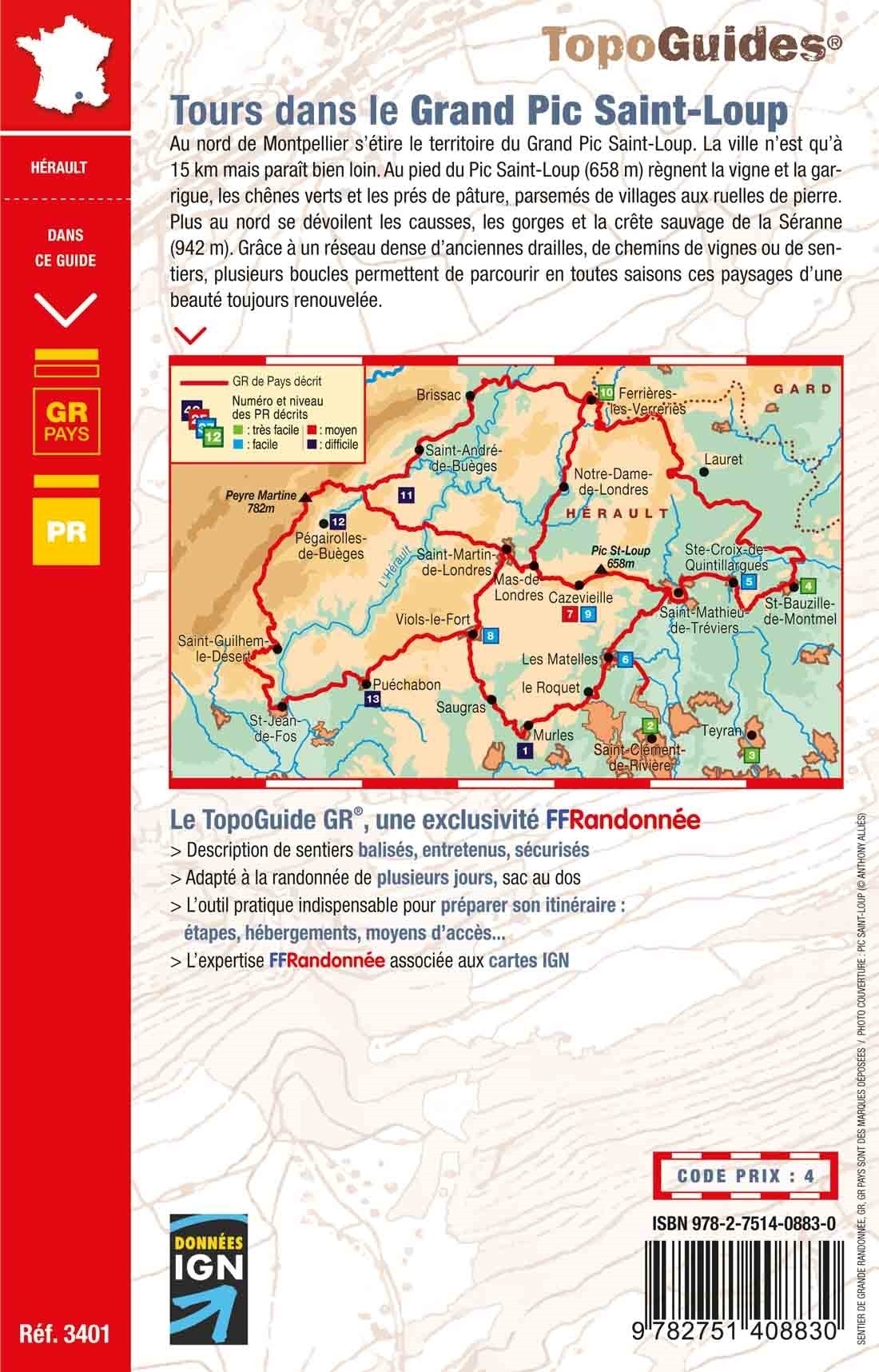 Tours dans le Grand Pic Saint-Loup | Topoguide FFRP