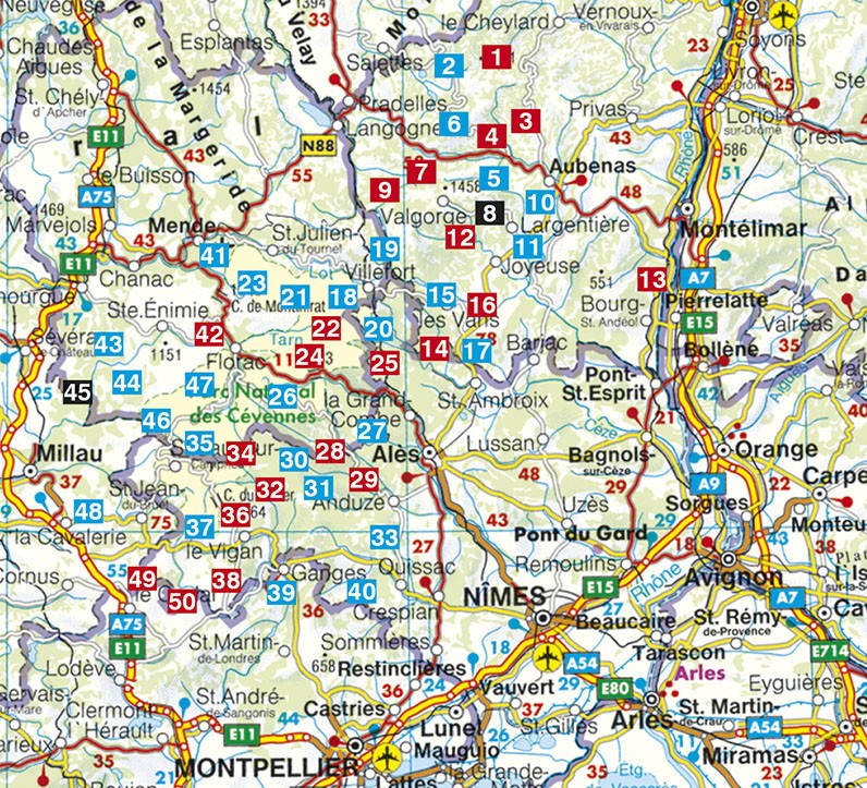 Guide Rother de randonnée Les Cévennes et l'Ardèche