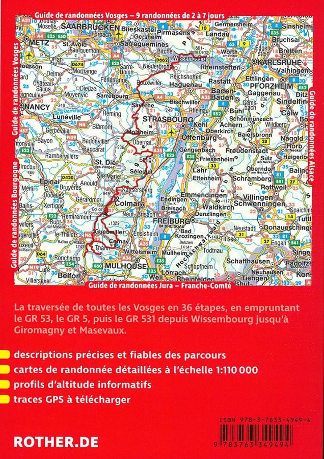 Guide Rother de randonnée La grande traversée des Vosges