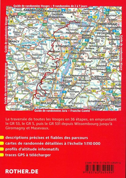 Guide Rother de randonnée La grande traversée des Vosges