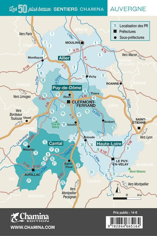 Auvergne - Les 50 Plus Beaux Sentiers