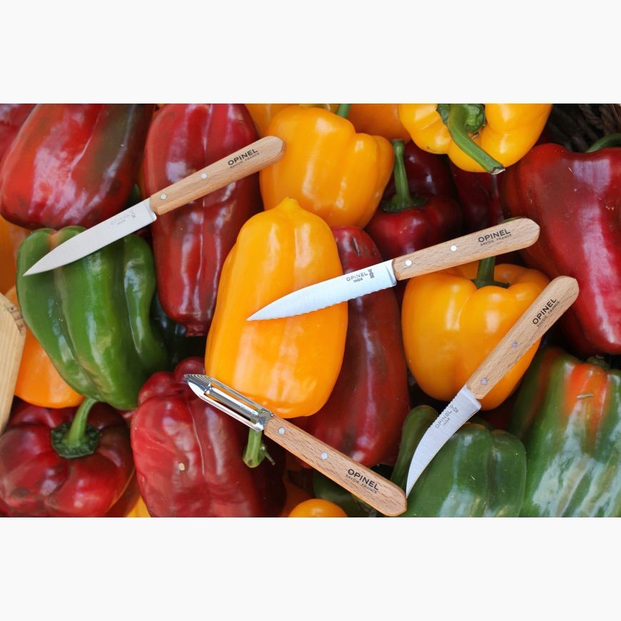 Coffret Opinel 4 couteaux de cuisine Essentiels Hêtre