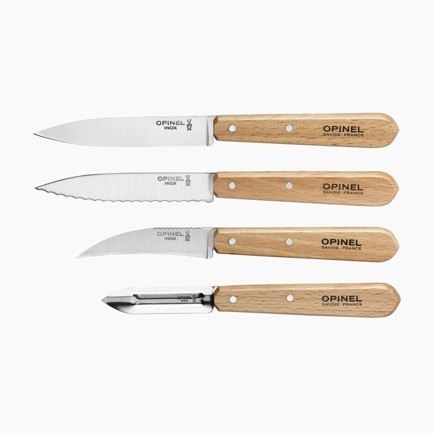 Coffret Opinel 4 couteaux de cuisine Essentiels Hêtre