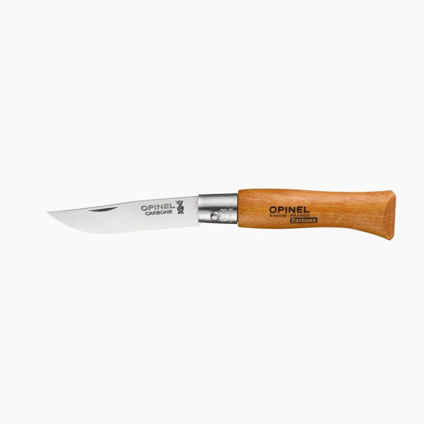 Couteau Opinel n°4 lame en carbone et manche en hêtre