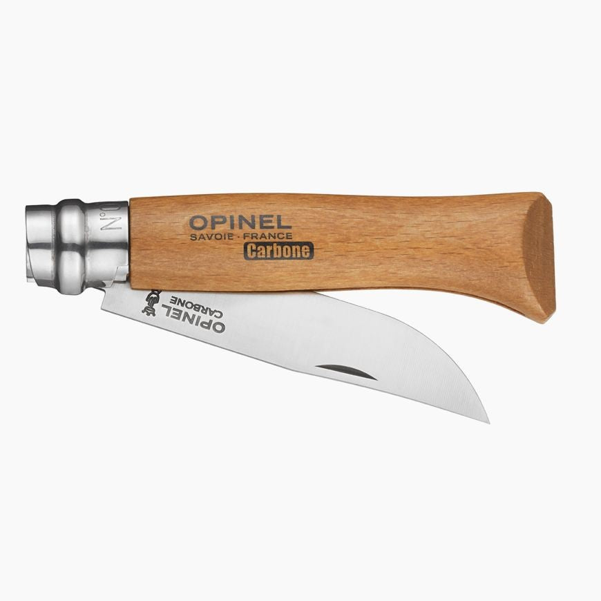 Couteau Opinel n°8 lame en carbone et manche en hêtre