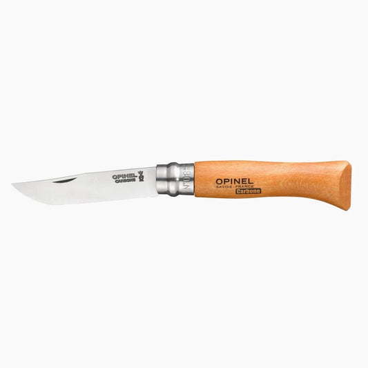 Couteau Opinel n°8  lame en carbone et manche en hêtre