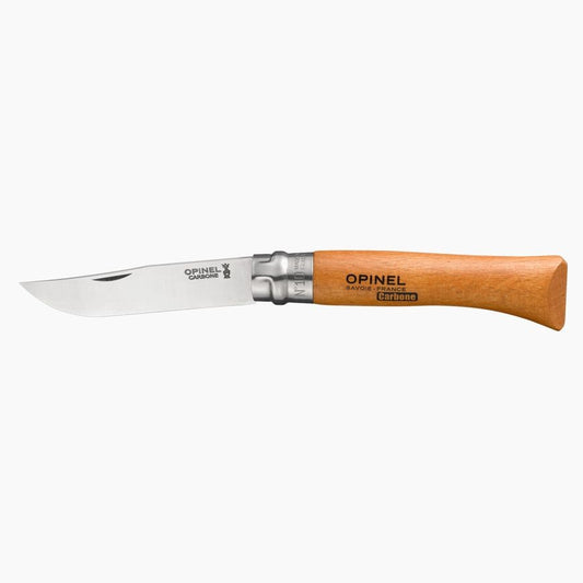 Couteau Opinel n°10 lame en carbone et manche en hêtre