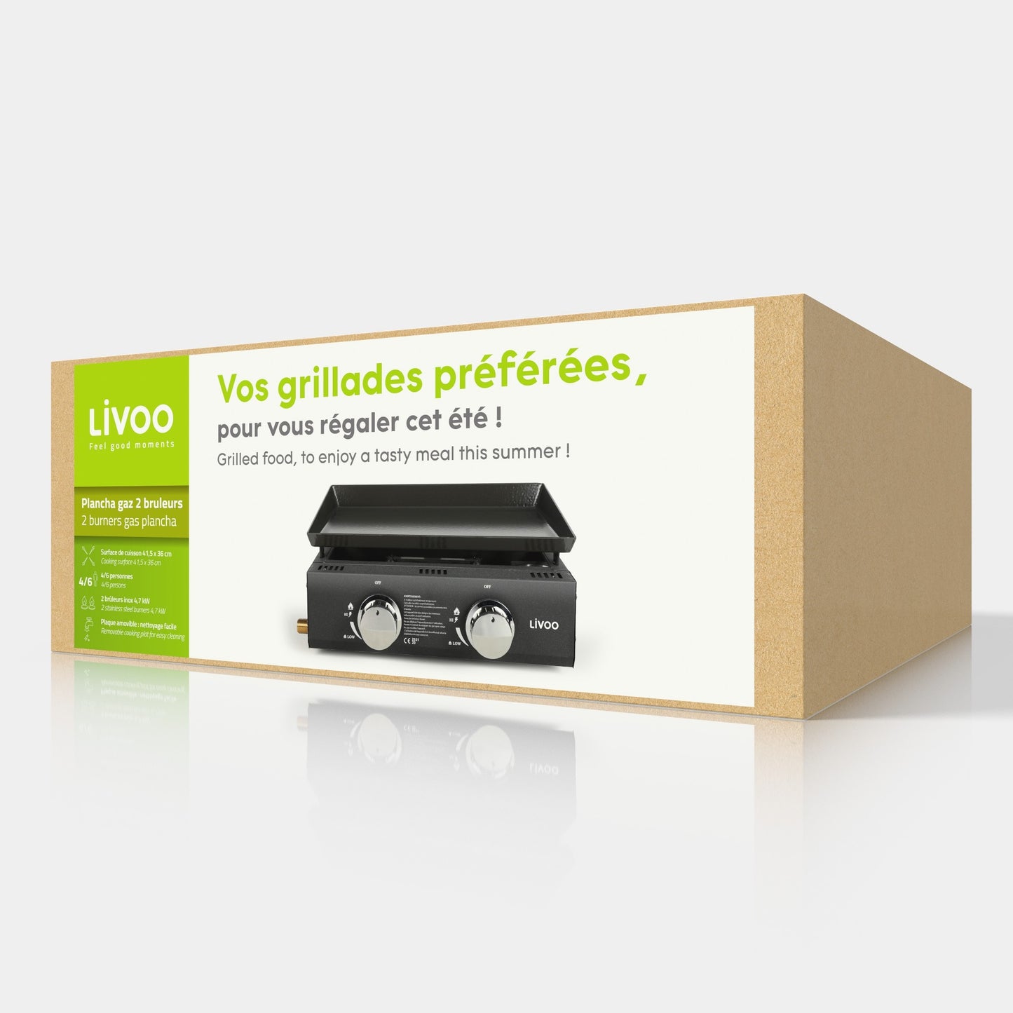 Plancha au gaz avec 2 bruleurs | LIVOO
