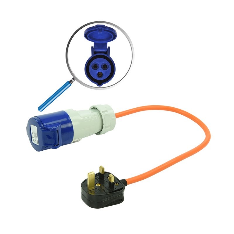 Adaptateur UK vers prise CEE protection 16 A