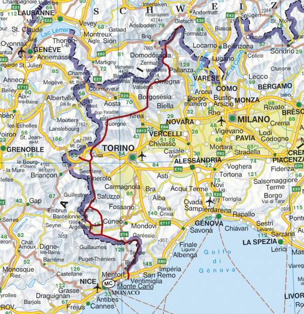 Extrait de la carte ROTHER GTA