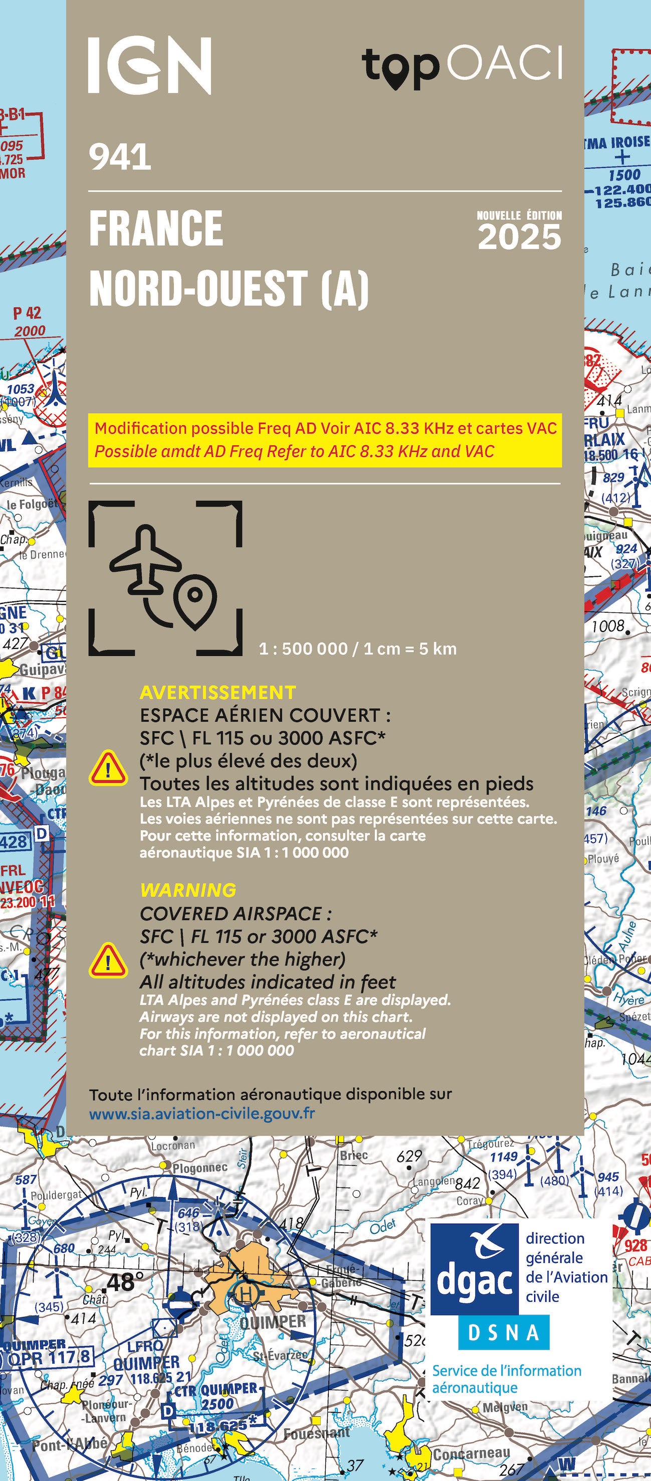 Carte avion OACI 941 nord Ouest édition 2025