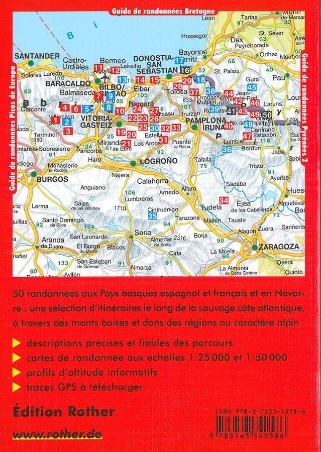 carte de randonnée ROTHER au pays basque Epagnol.