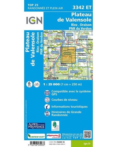 Carte Ign Plateau De Valensole Riez Oraison Parc Du Verdon