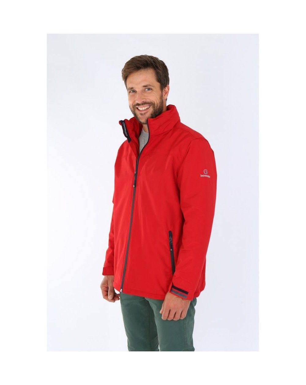 Veste doublée polaire et imperméable Halong rouge vif