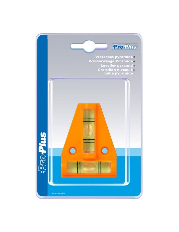 Croisillon niveau à bulle pyramide dans blister-ProPlus-opleinair