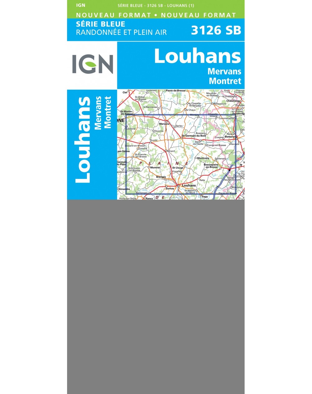 Carte randonnée Louhans.Mervans.Montret  | série Bleue IGN-3126SB