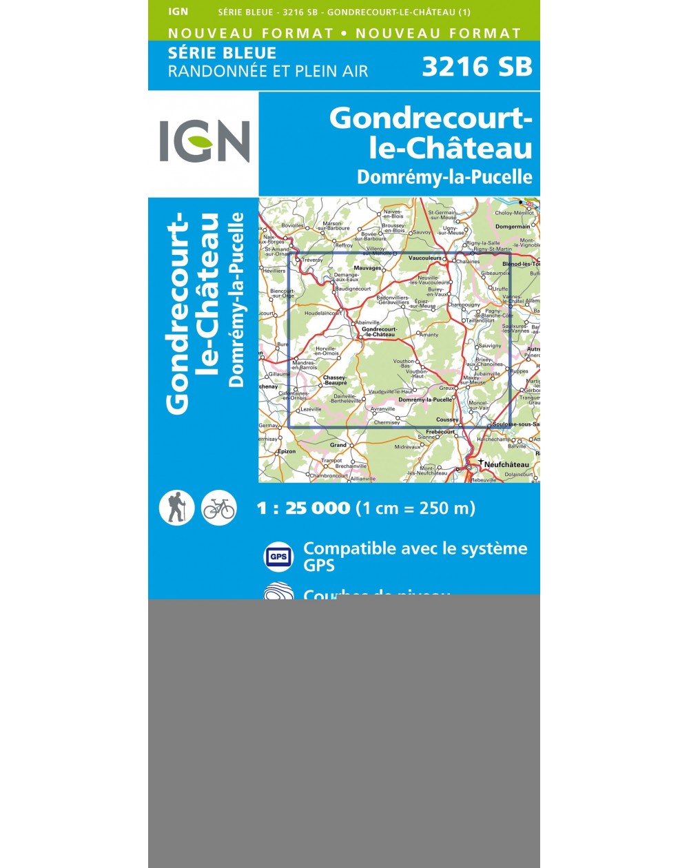 Carte randonnée Gondrecourt le Château/Domrémy la Pucelle | série Bleue IGN-3216SB