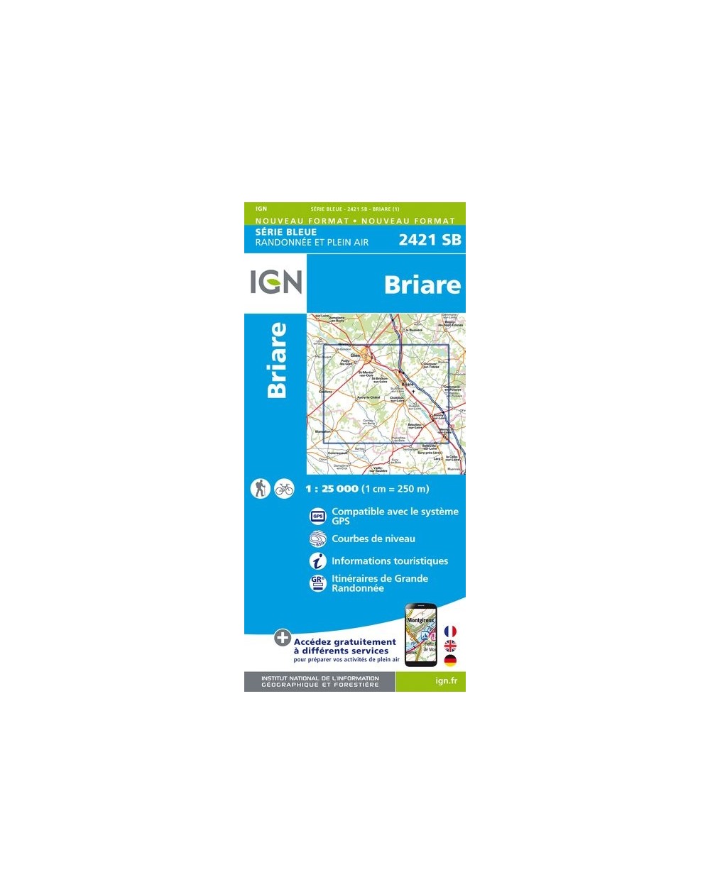 Carte randonnée Briare | série Bleue IGN-2421SB