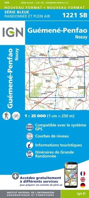 Carte Randonnée Guemené / Penfao / Nozay | Série Bleue IGN