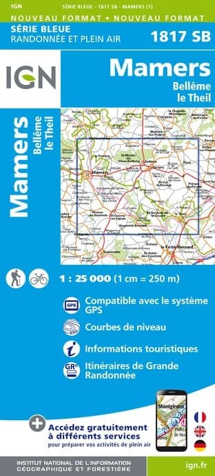 Carte Randonnée Mamers / Bellème le Theil | Série Bleue IGN