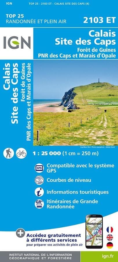 Carte IGN Calas Site des Caps 2103ET Série Top 25