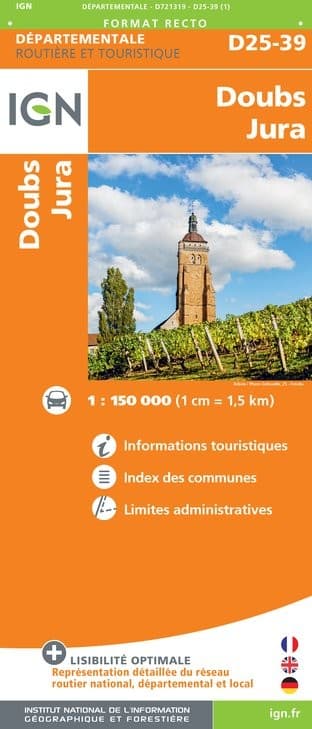 Carte Routière IGN D721319 - D25-39 Doubs Jura