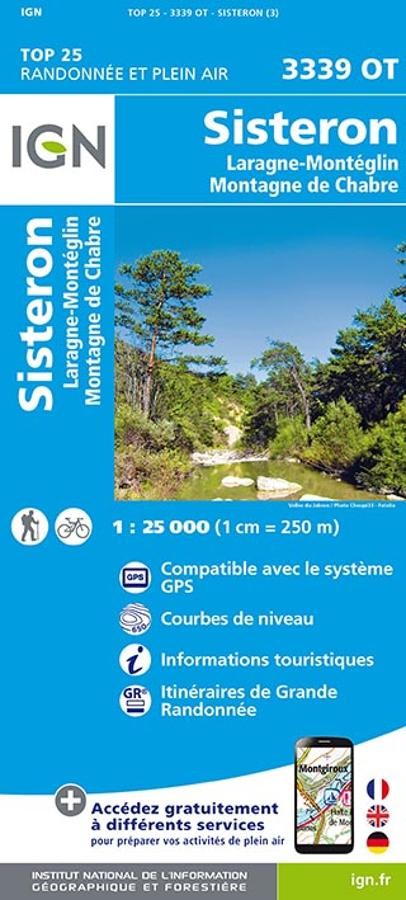 Carte IGN sisteron laragne monteglin 3339OT série Top 25