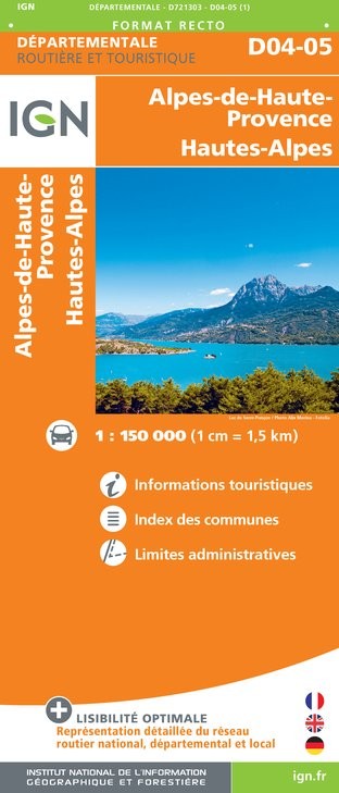 Carte routière IGN - Alpes-De-Haute-Provence Hautes-Alpes