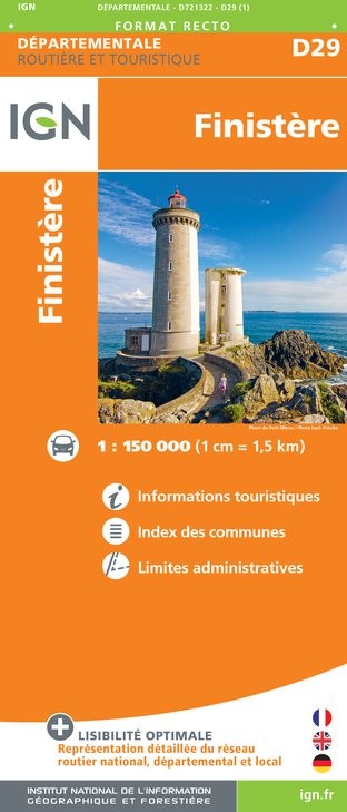 Carte routière IGN D721322 - D29 Finistère