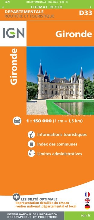 Carte routière IGN D721326 - D33 Gironde