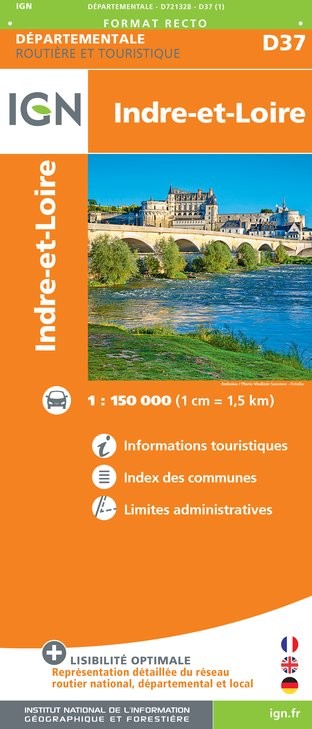 Carte routière IGN D721328 - D37 Indre-Et-Loire