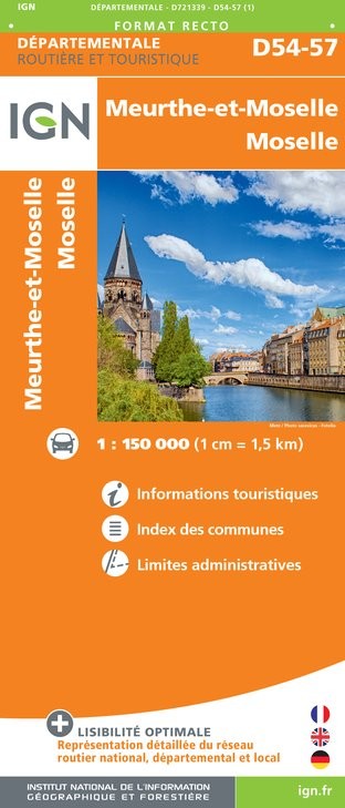 Carte routière IGN D721339 - Meurthe-Et-Moselle Moselle