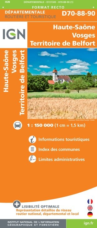 Carte routière IGN - Haute-Saône Vosges Territoire De Belfort