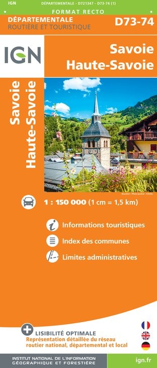 Carte routière IGN D721347 - D73-74 Savoie Haute-Savoie