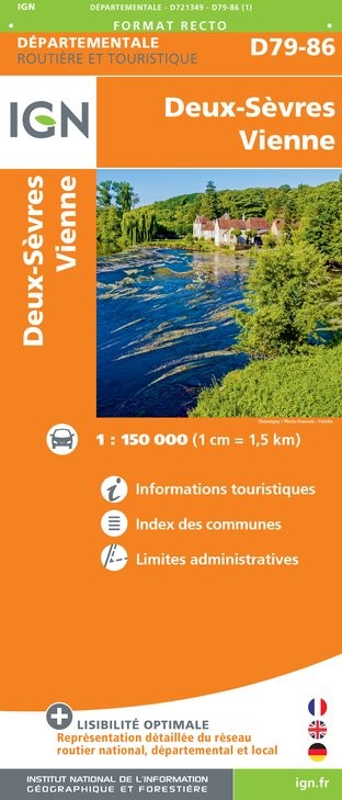 Carte routière IGN D721349 - D79-86 Deux-Sèvres Vienne