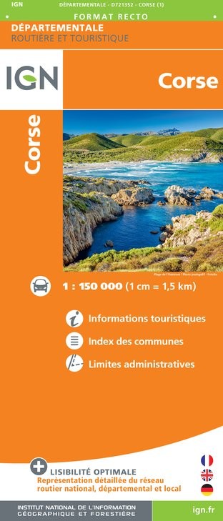 Carte routière IGN D721352 - Corse