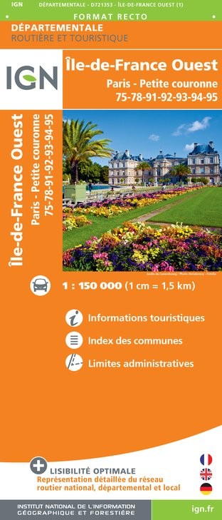 Carte routière IGN D721353 - D75-95 Île-De-France Ouest