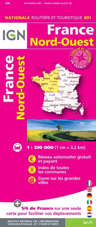 Carte IGN 1M801 - 801 France Nord Ouest 2020