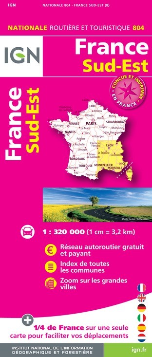 Carte IGN 1M804 - 804 France Sud-Est 2020