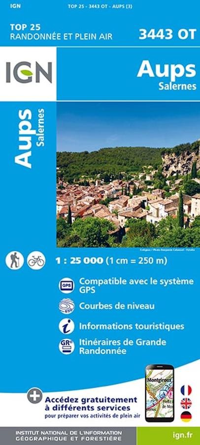 Carte IGN aups salernes 3443OT série Top 25