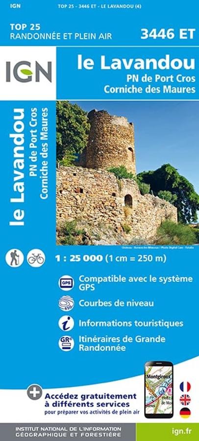 Carte IGN le lavandou 3446ET série Top 25