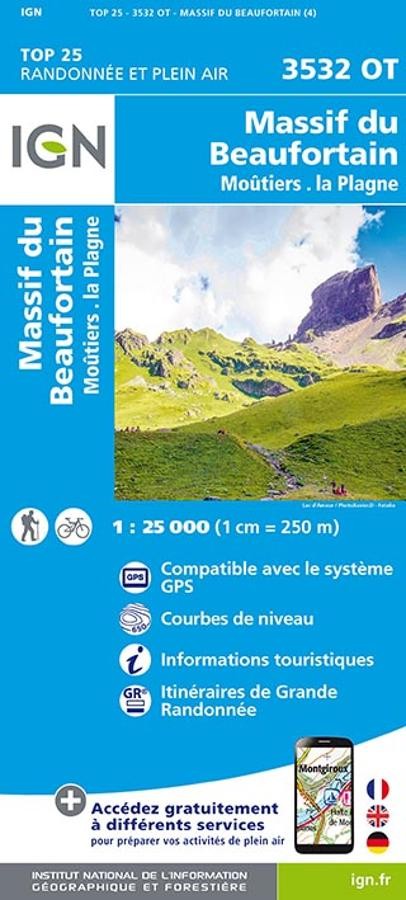 Carte IGN massif du beaufortain 3532OT série Top 25