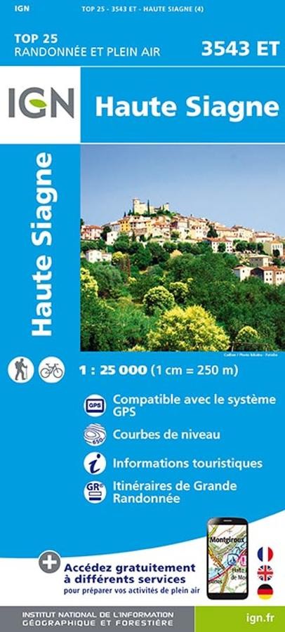 Carte IGN haute siagne 3543ET série Top 25